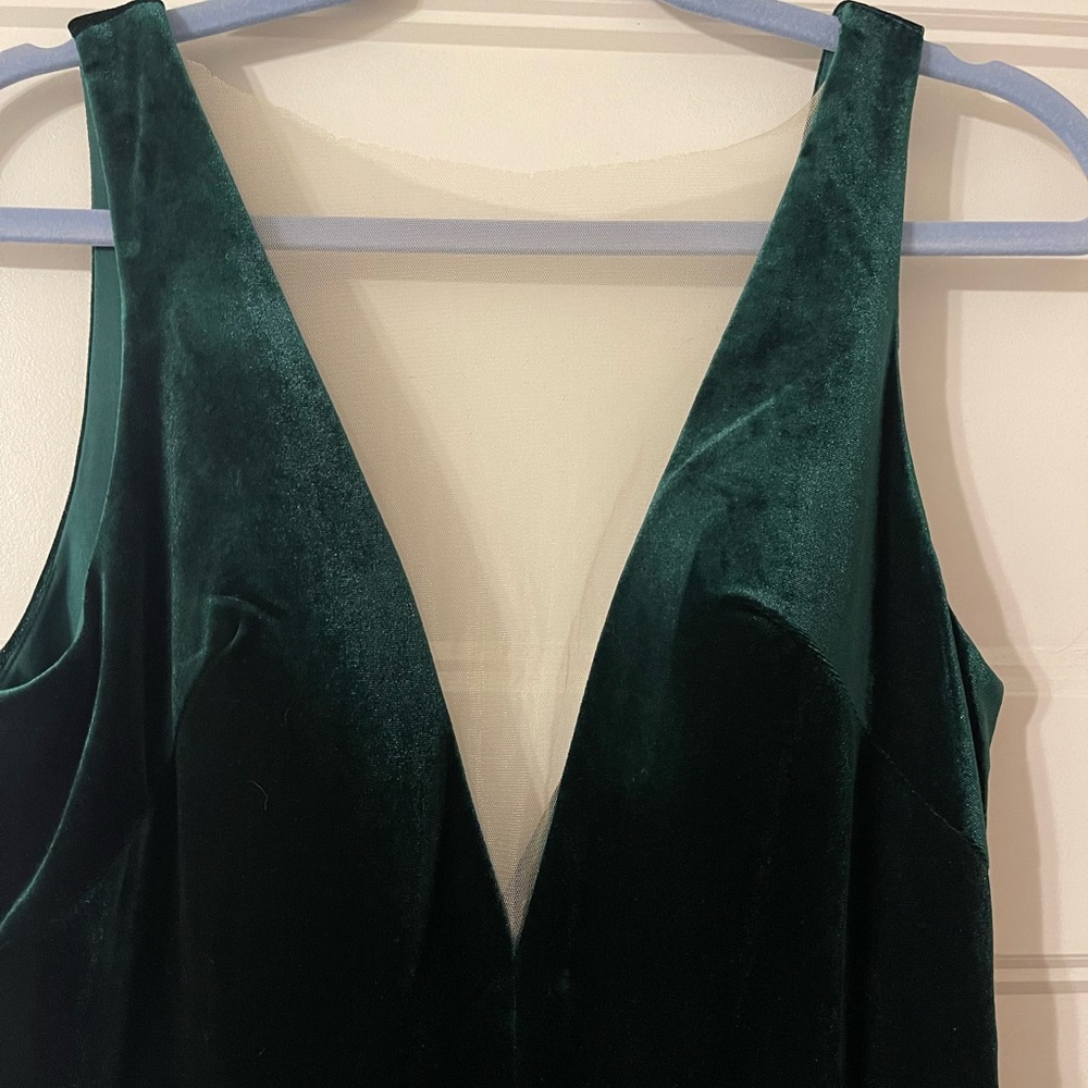 Emerald velvet dress